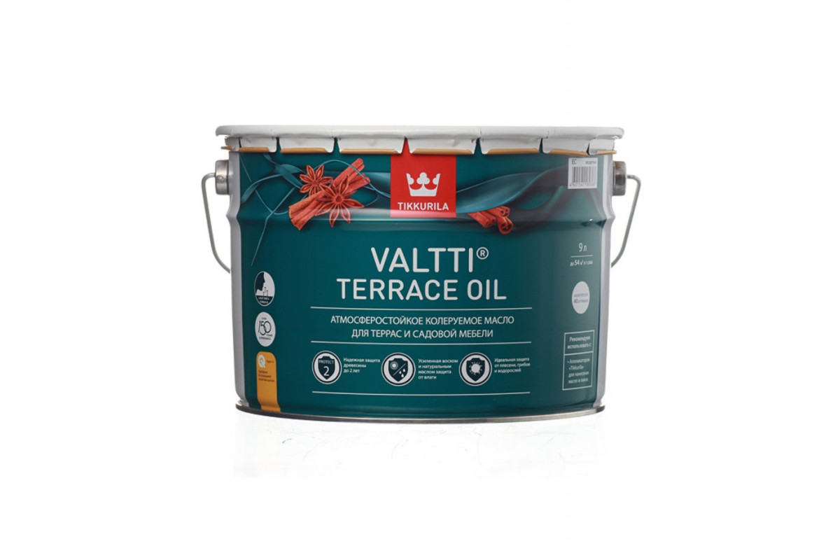 Масло Tikkurila Valtti Terrace Oil для террас основа EC 9 л купить по цене  [price] – Интернет-магазин МАСТЕР